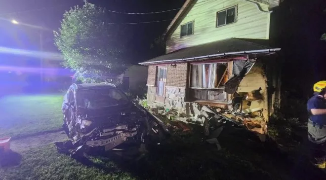 Impaired driving charges laid after car hits Shallow Lake home