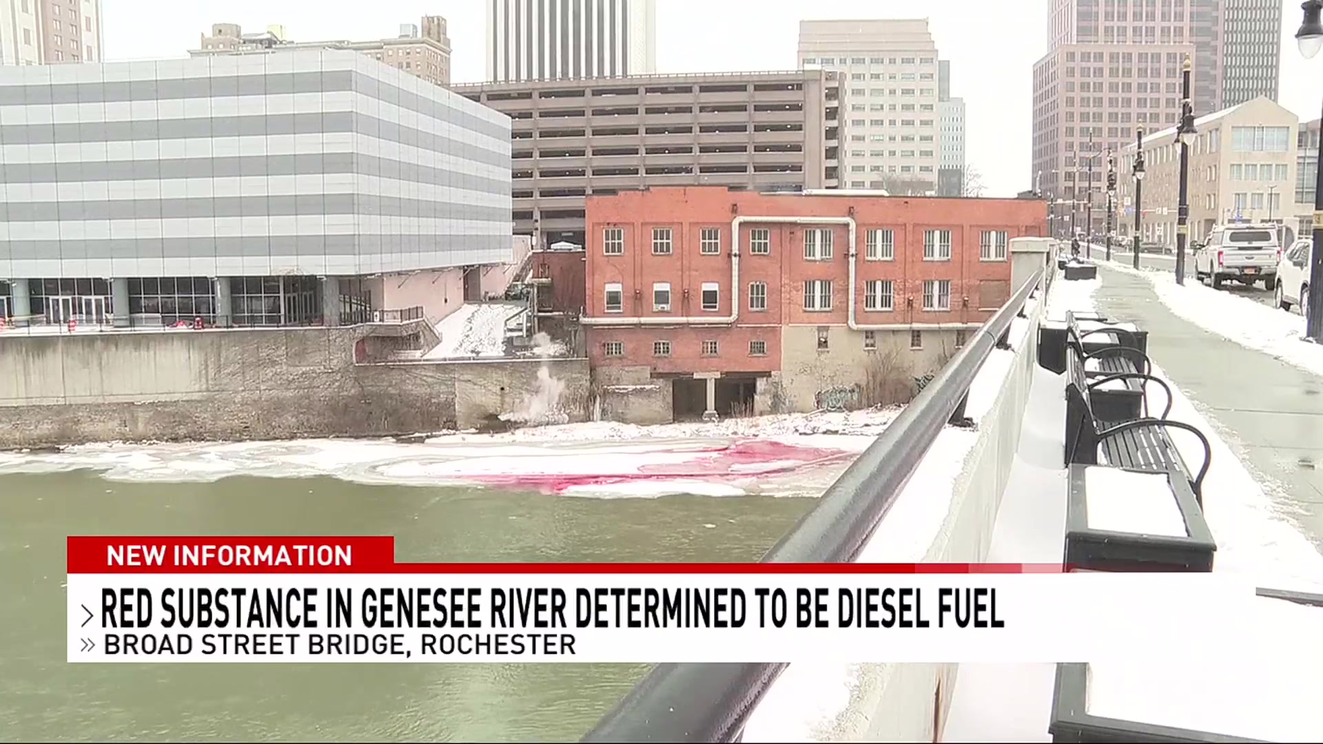 DEC identifies red substance that spilled into Genesee River in downtown Rochester