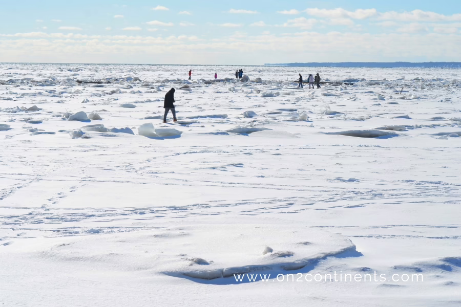 Lake Erie is frozen over. Is it safe to walk on?